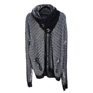 LCR 89 Black Edition Knit Sweater Full Zip Jacket Mens Size XXL